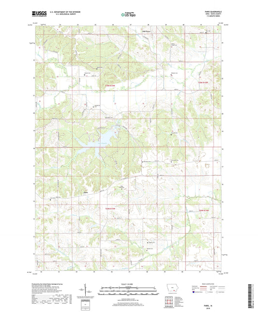 Paris Iowa US Topo Map Image
