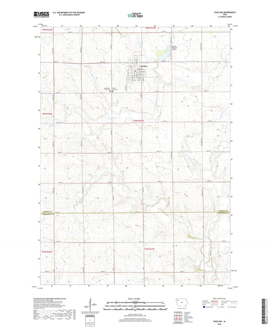 Paullina Iowa US Topo Map Image