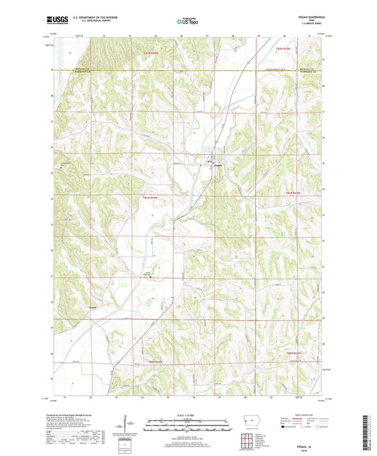 Pisgah Iowa US Topo Map Image