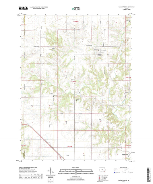 Pleasant Grove Iowa US Topo Map Image