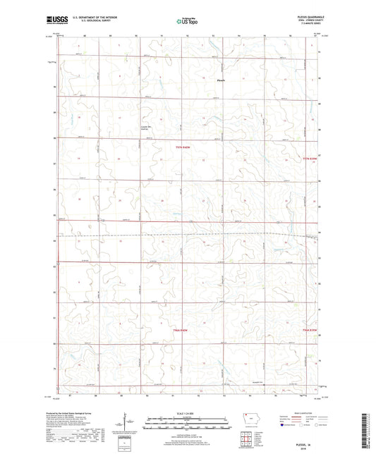 Plessis Iowa US Topo Map Image