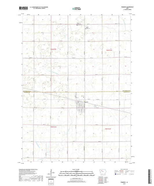 Pomeroy Iowa US Topo Map Image
