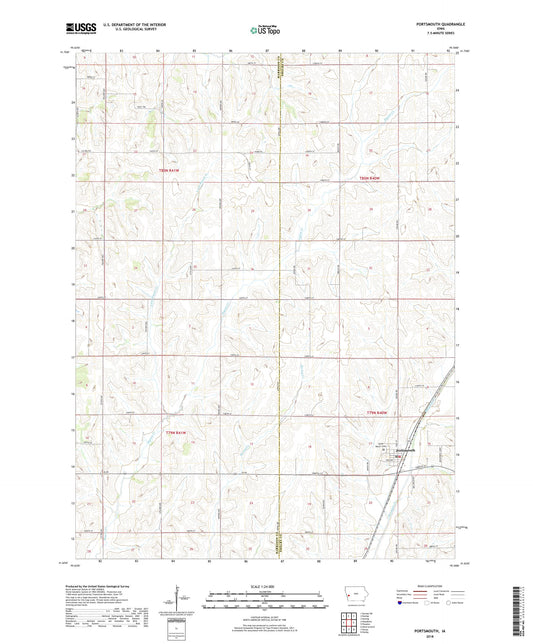 Portsmouth Iowa US Topo Map Image
