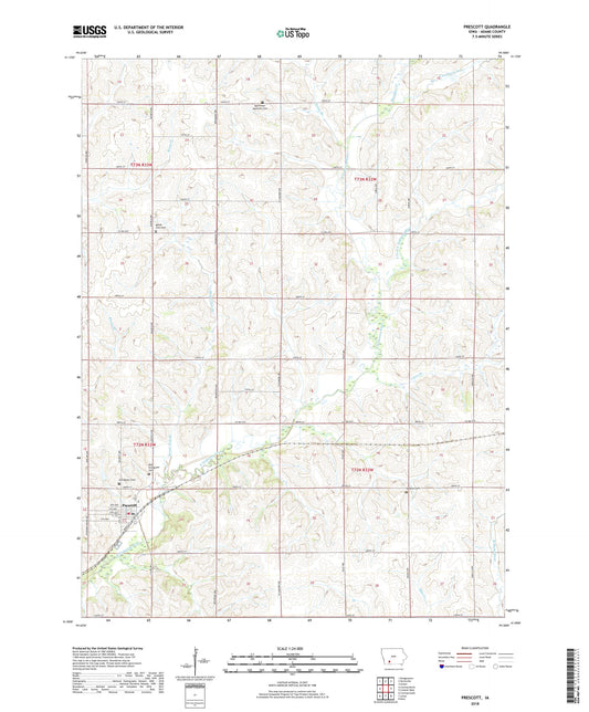 Prescott Iowa US Topo Map Image