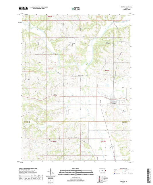 Preston Iowa US Topo Map Image