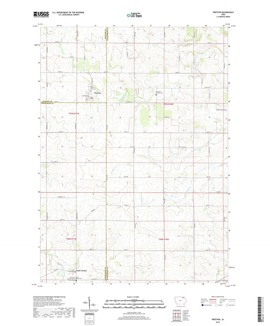Protivin Iowa US Topo Map Image