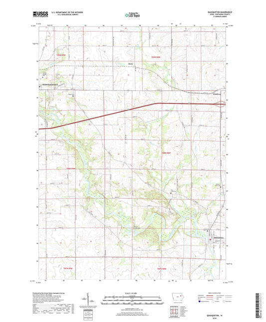 Quasqueton Iowa US Topo Map Image