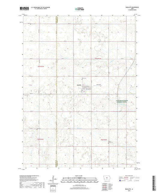 Radcliffe Iowa US Topo Map Image