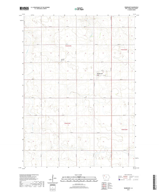 Rembrandt Iowa US Topo Map Image