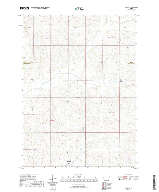 Ricketts Iowa US Topo Map Image