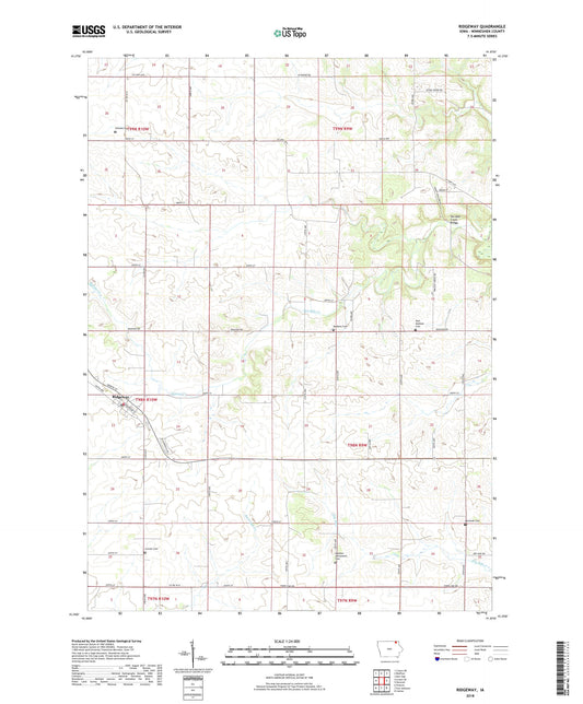 Ridgeway Iowa US Topo Map Image