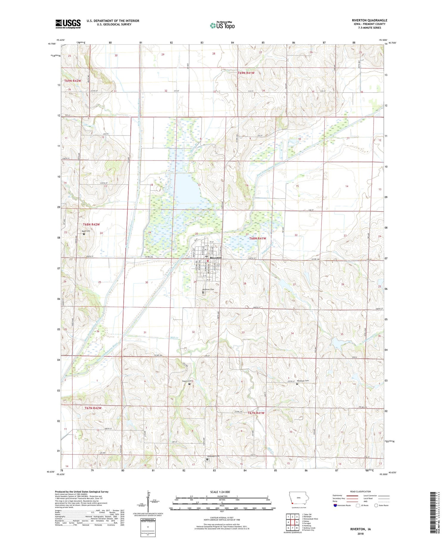 Riverton Iowa US Topo Map Image