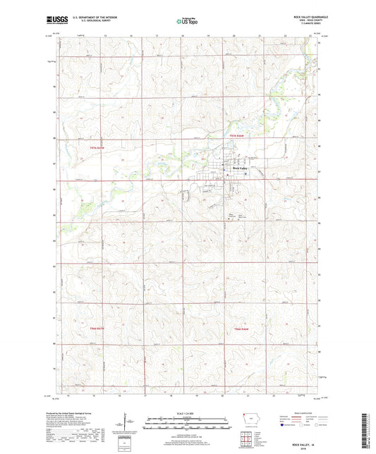 Rock Valley Iowa US Topo Map Image