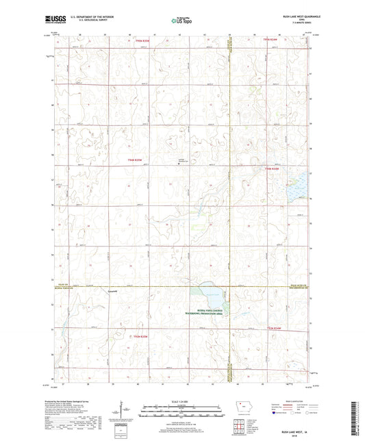 Rush Lake West Iowa US Topo Map Image