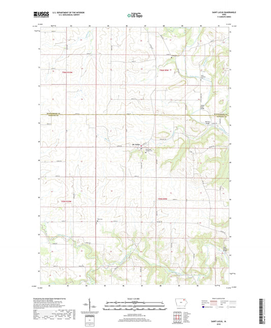 Saint Lucas Iowa US Topo Map Image