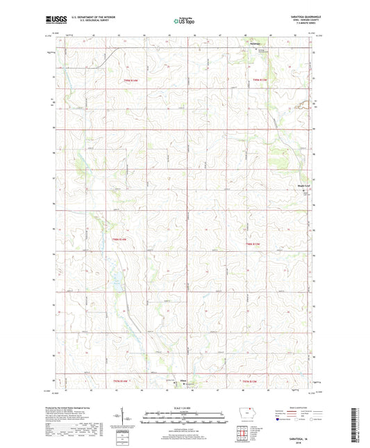 Saratoga Iowa US Topo Map Image