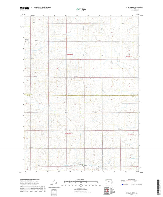 Schaller North Iowa US Topo Map Image