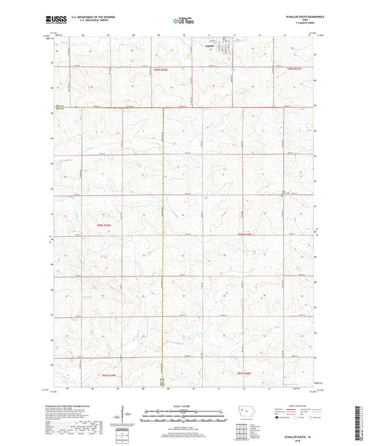 Schaller South Iowa US Topo Map Image