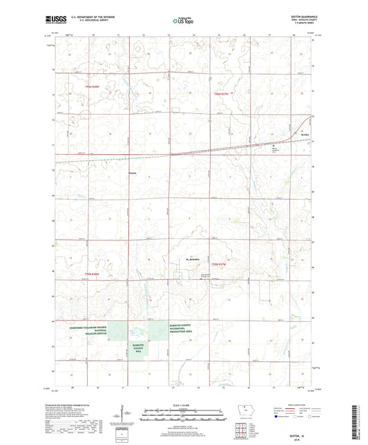 Sexton Iowa US Topo Map Image