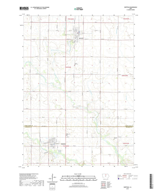 Sheffield Iowa US Topo Map Image