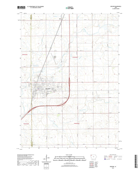 Sheldon Iowa US Topo Map Image
