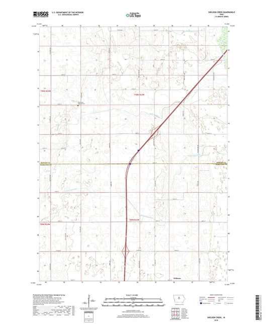 Sheldon Creek Iowa US Topo Map Image