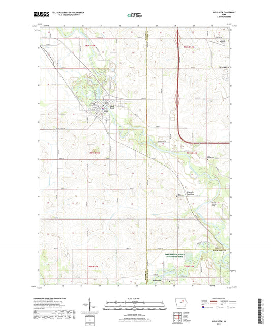 Shell Rock Iowa US Topo Map Image