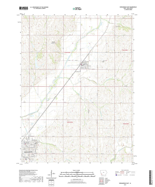 Shenandoah East Iowa US Topo Map Image