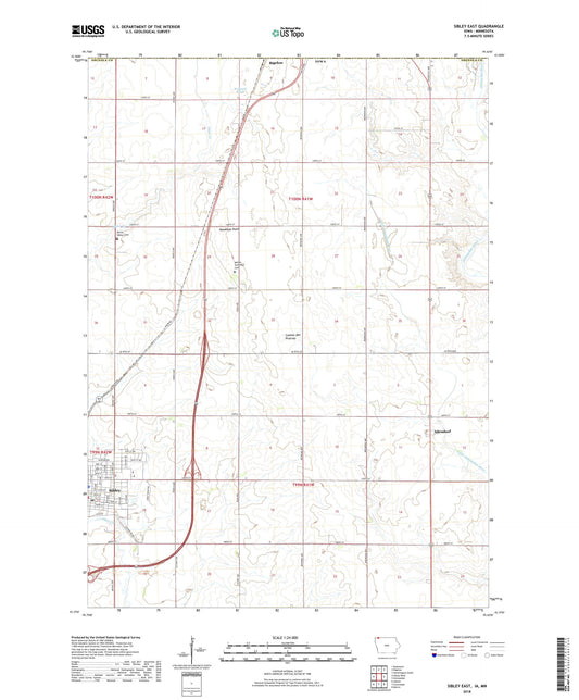 Sibley East Iowa US Topo Map Image