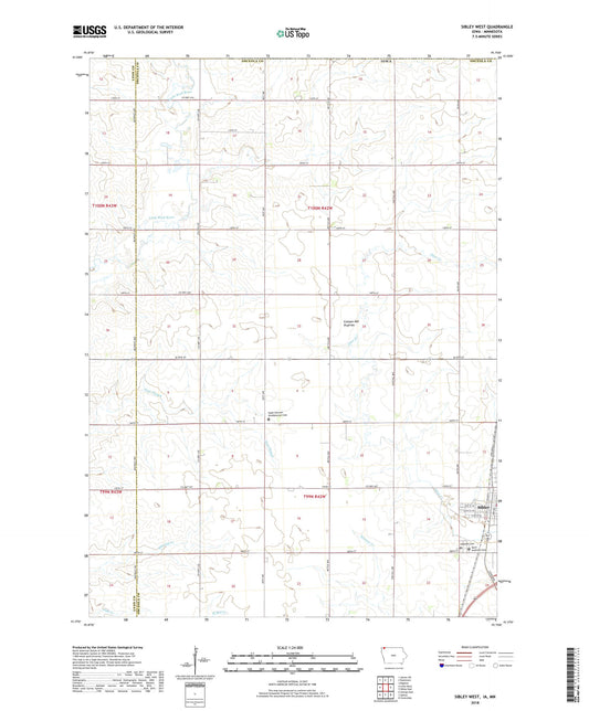 Sibley West Iowa US Topo Map Image