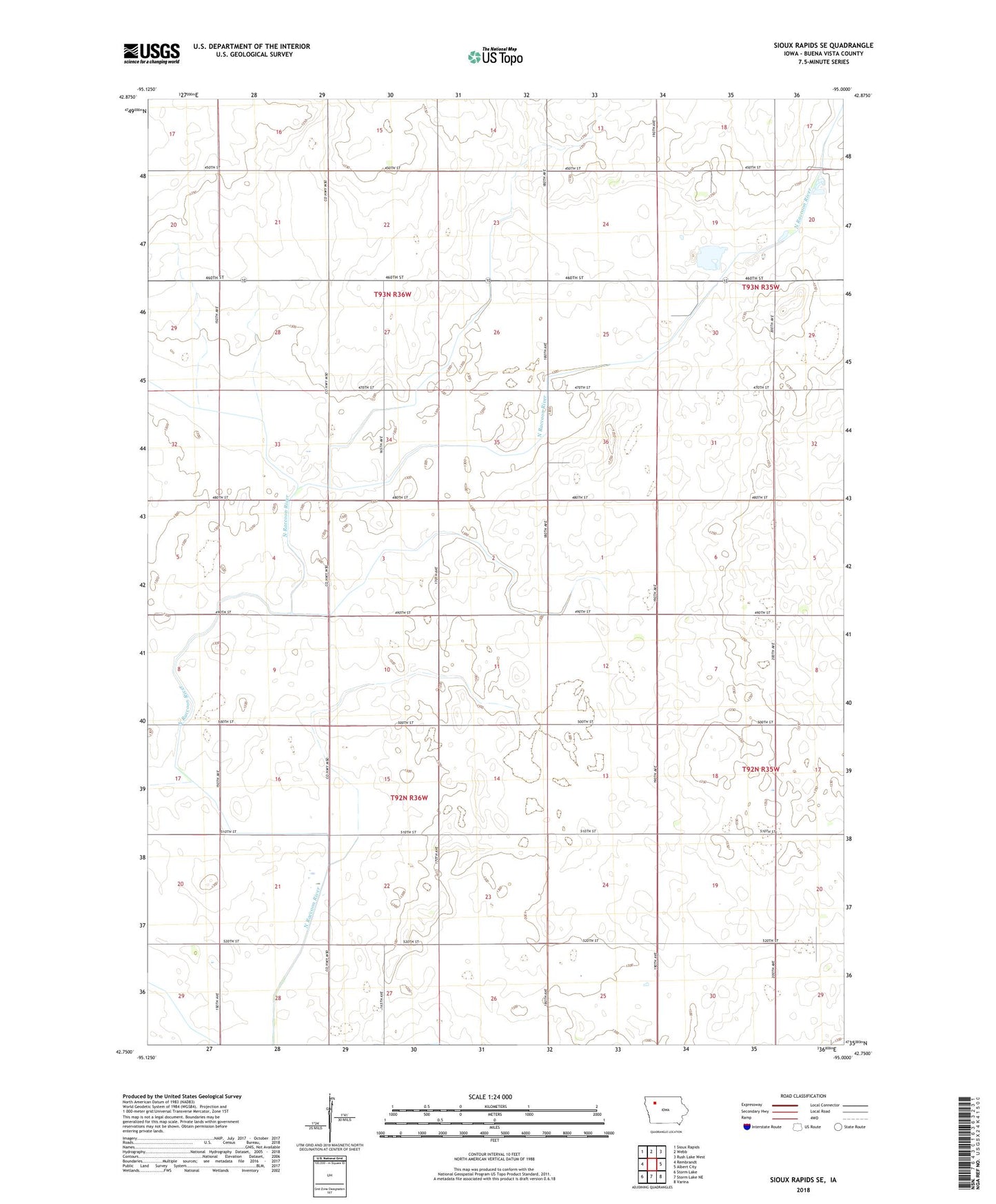 Sioux Rapids SE Iowa US Topo Map Image