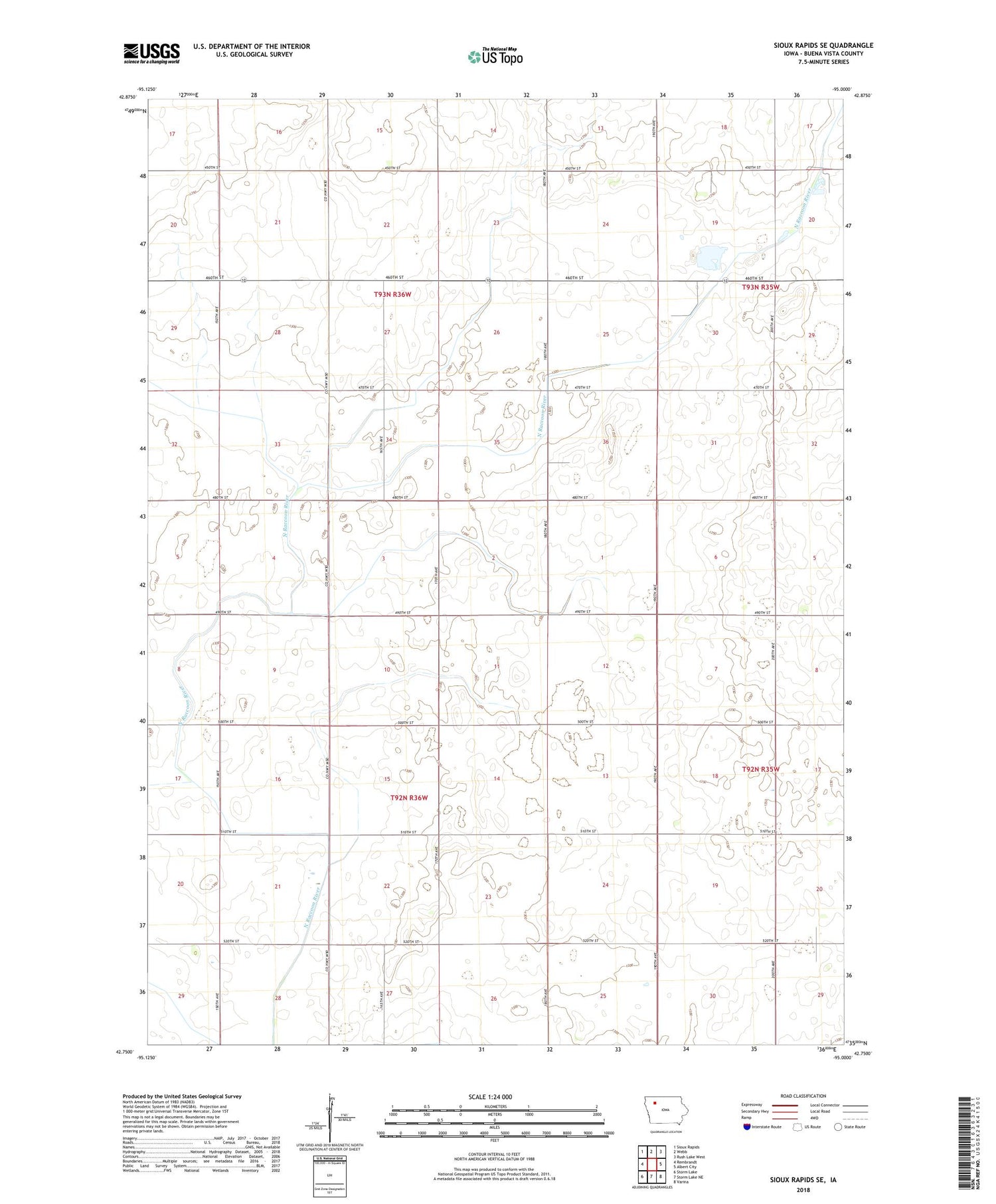 Sioux Rapids SE Iowa US Topo Map Image