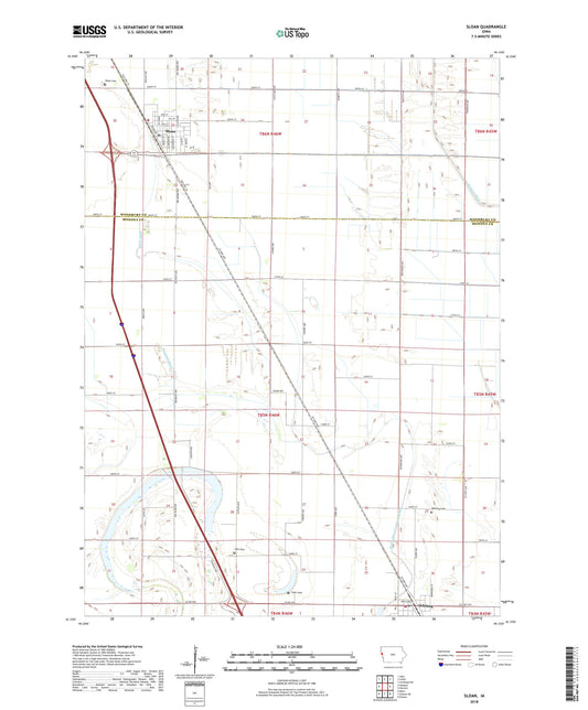 Sloan Iowa US Topo Map Image