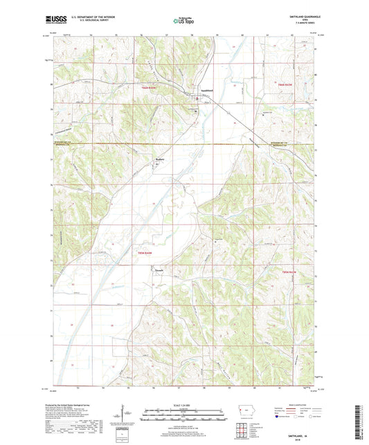 Smithland Iowa US Topo Map Image