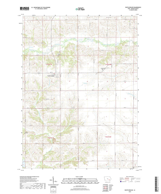 South English Iowa US Topo Map Image