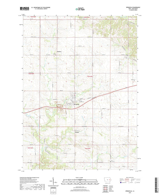Springville Iowa US Topo Map Image