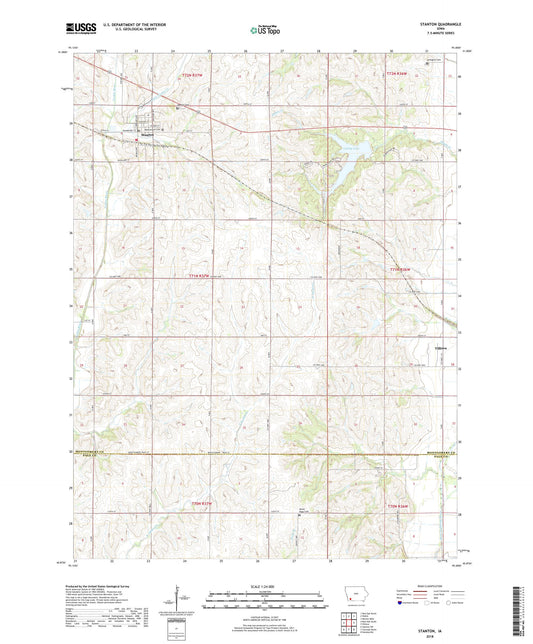Stanton Iowa US Topo Map Image