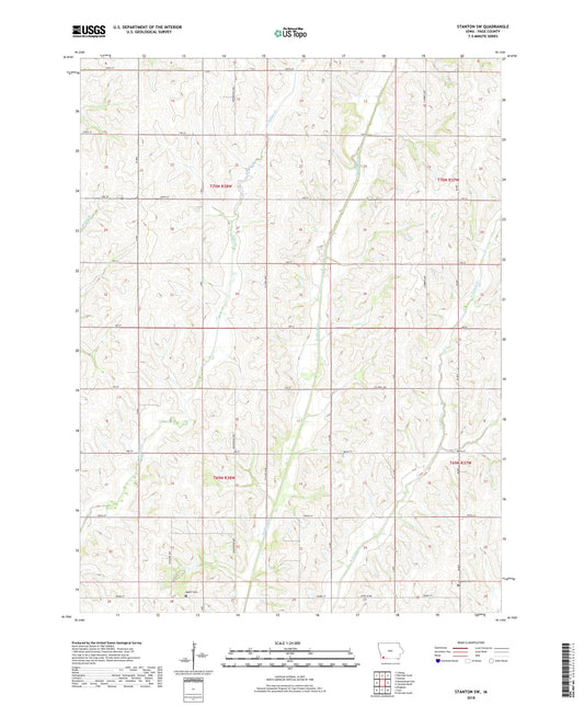 Stanton SW Iowa US Topo Map Image
