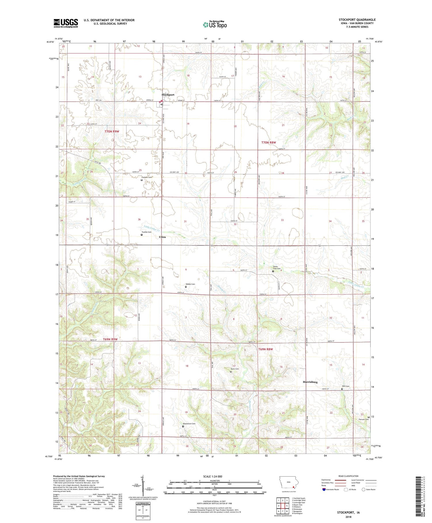 Stockport Iowa US Topo Map Image