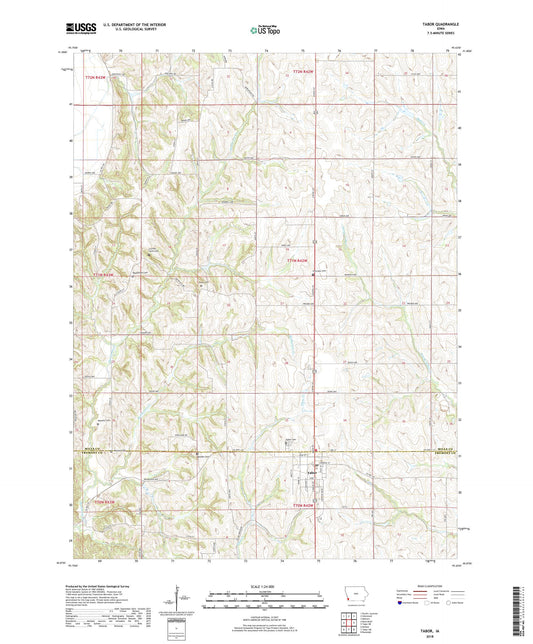 Tabor Iowa US Topo Map Image