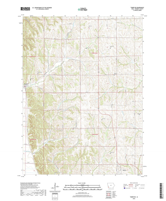Tabor SW Iowa US Topo Map Image