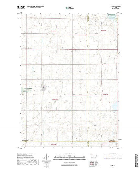 Terril Iowa US Topo Map Image