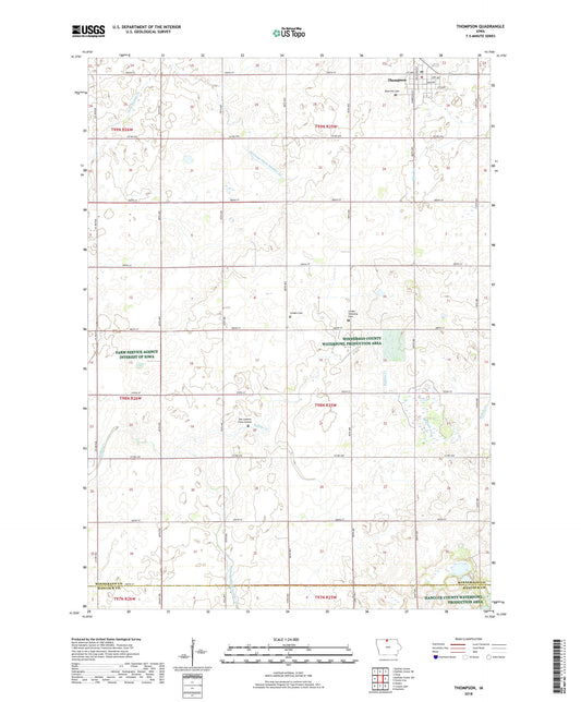 Thompson Iowa US Topo Map Image