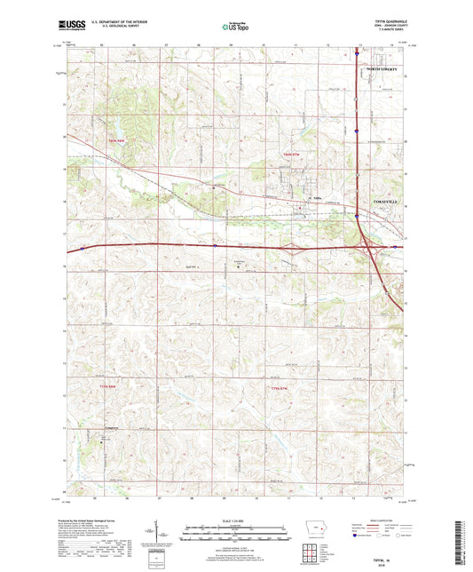 Tiffin Iowa US Topo Map Image