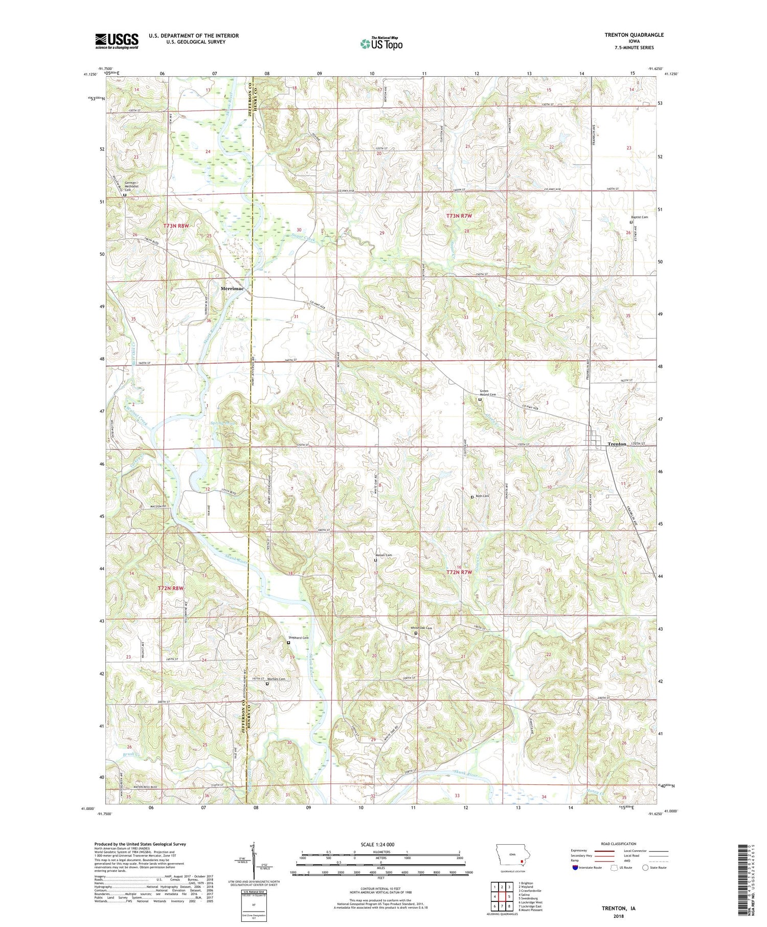 Trenton Iowa US Topo Map Image