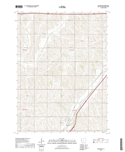 Underwood Iowa US Topo Map Image