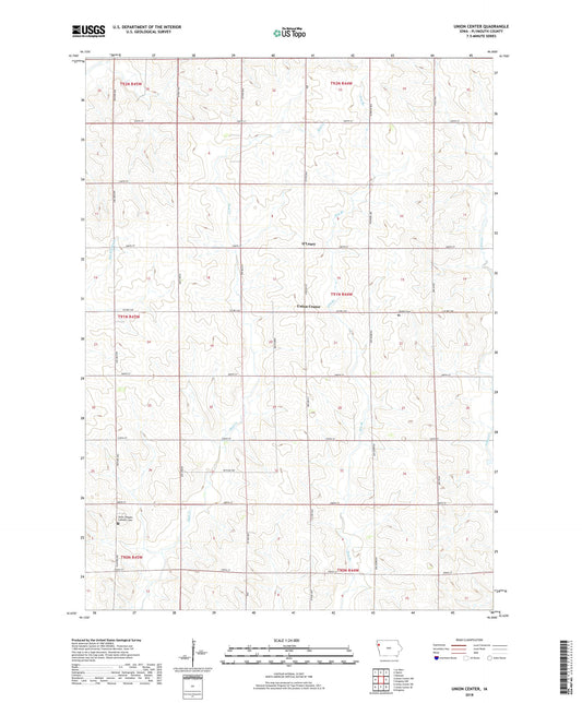 Union Center Iowa US Topo Map Image