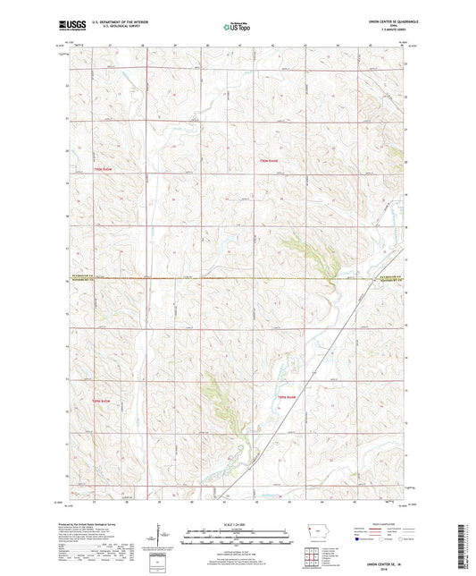 Union Center SE Iowa US Topo Map Image