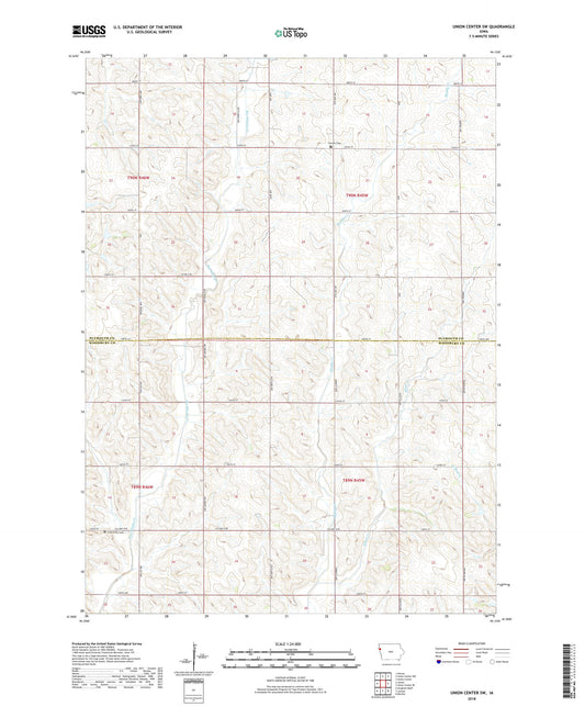 Union Center SW Iowa US Topo Map Image