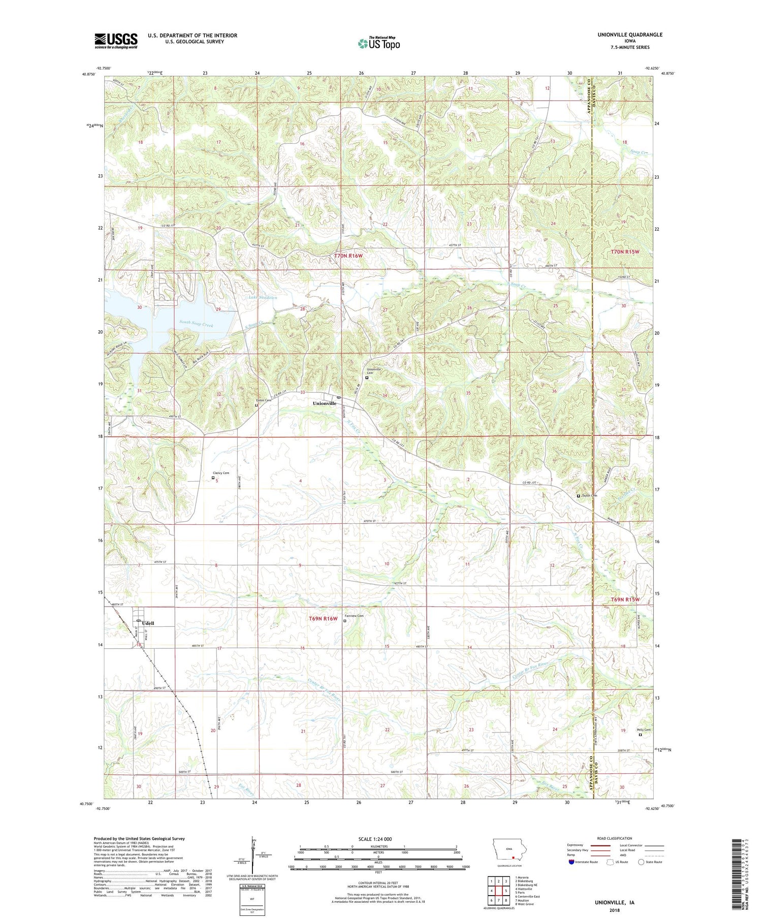 Unionville Iowa US Topo Map Image